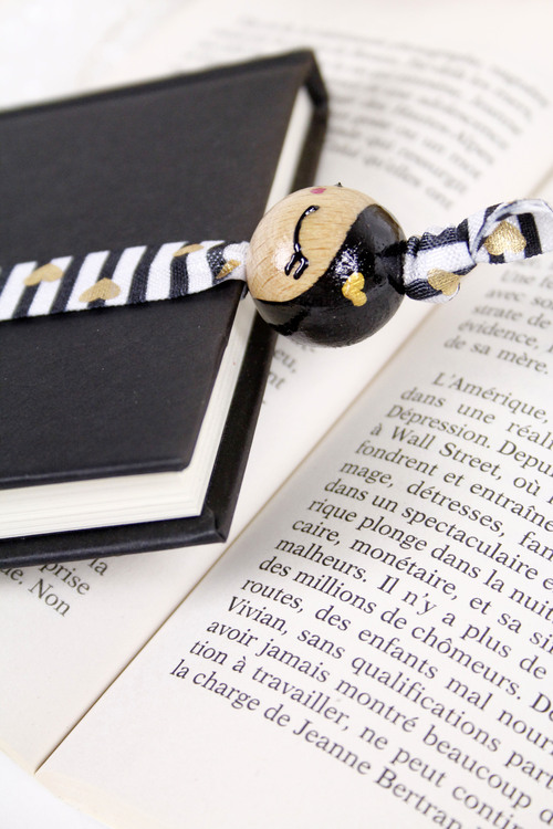 (image pour) Marque Page Marinière Coeur doré